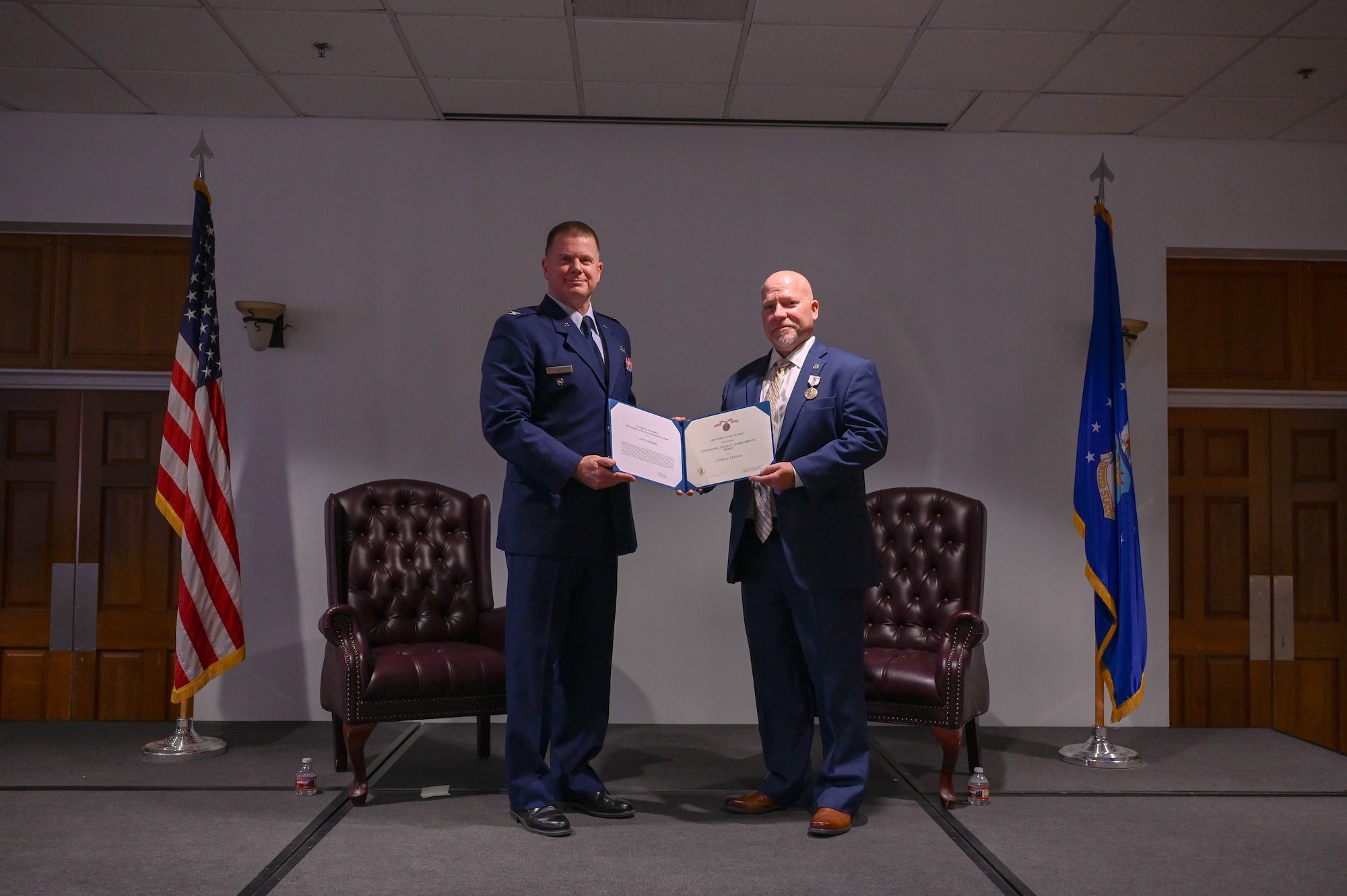 Special Agent Lynn Stedge retired following nearly four-decades of military service, most as part of the Air Force Office of Special Investigations.