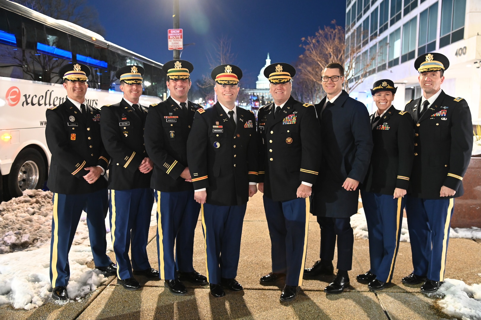 Soldiers from the District of Columbia National Guard provide escort support to state governors during the state funeral for the 39th President of the United States, Jimmy Carter, in Washington, D.C., on Jan. 9, 2024. The D.C. National Guard continues its unique role in national events as the only Guard element under direct presidential authority since its establishment in 1802.