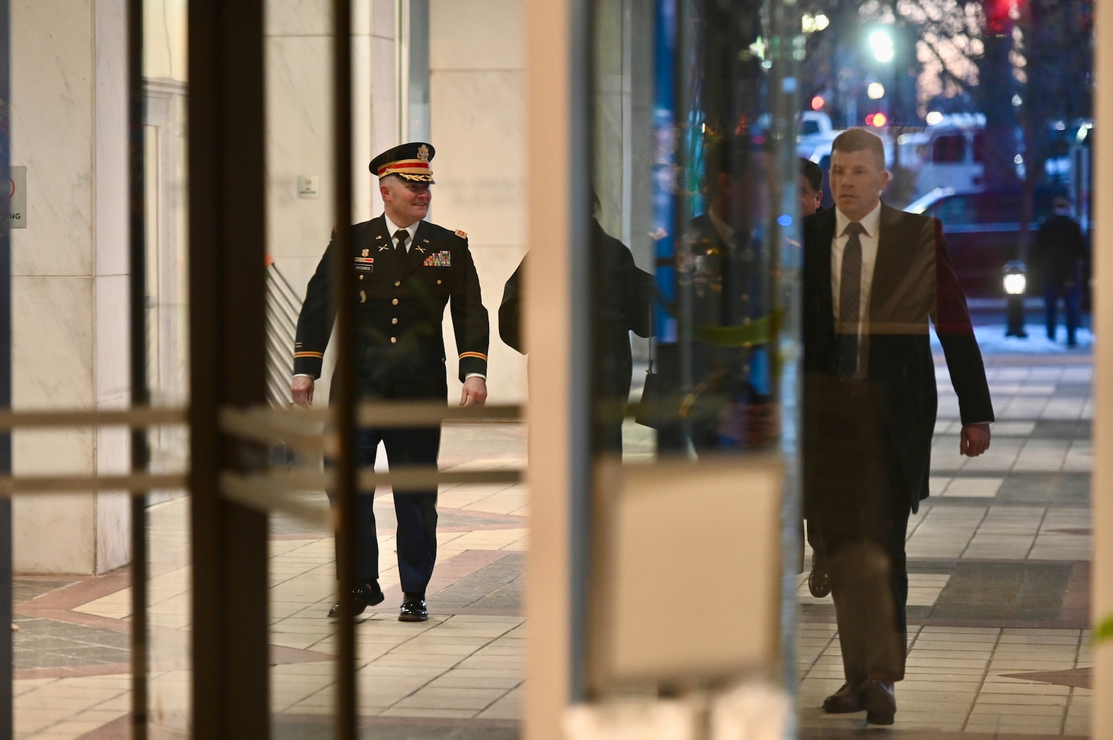 Soldiers from the District of Columbia National Guard provide escort support to state governors during the state funeral for the 39th President of the United States, Jimmy Carter, in Washington, D.C., on Jan. 9, 2024. The D.C. National Guard continues its unique role in national events as the only Guard element under direct presidential authority since its establishment in 1802.