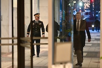 Soldiers from the District of Columbia National Guard provide escort support to state governors during the state funeral for the 39th President of the United States, Jimmy Carter, in Washington, D.C., on Jan. 9, 2024. The D.C. National Guard continues its unique role in national events as the only Guard element under direct presidential authority since its establishment in 1802.