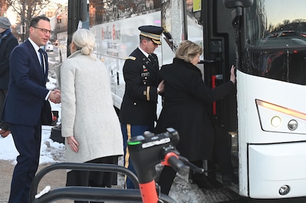 Soldiers from the District of Columbia National Guard provide escort support to state governors during the state funeral for the 39th President of the United States, Jimmy Carter, in Washington, D.C., on Jan. 9, 2024. The D.C. National Guard continues its unique role in national events as the only Guard element under direct presidential authority since its establishment in 1802.