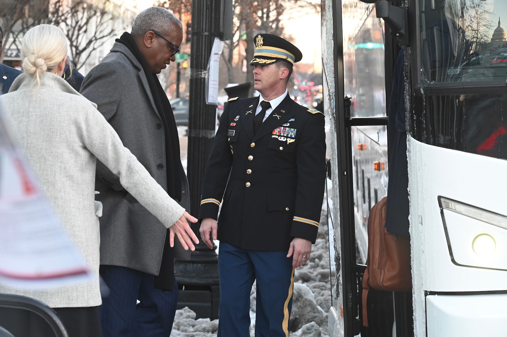 Soldiers from the District of Columbia National Guard provide escort support to state governors during the state funeral for the 39th President of the United States, Jimmy Carter, in Washington, D.C., on Jan. 9, 2024. The D.C. National Guard continues its unique role in national events as the only Guard element under direct presidential authority since its establishment in 1802.