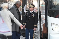 Soldiers from the District of Columbia National Guard provide escort support to state governors during the state funeral for the 39th President of the United States, Jimmy Carter, in Washington, D.C., on Jan. 9, 2024. The D.C. National Guard continues its unique role in national events as the only Guard element under direct presidential authority since its establishment in 1802.