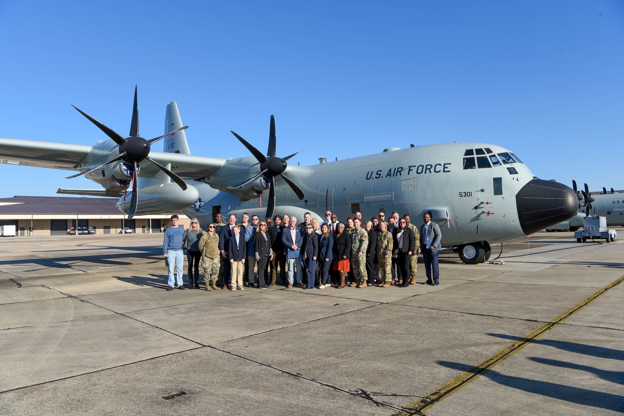 group photo in front of WC-130J
