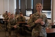 U.S. Army Reserve Capt. Alexandra Wiak conducts class on nutrition