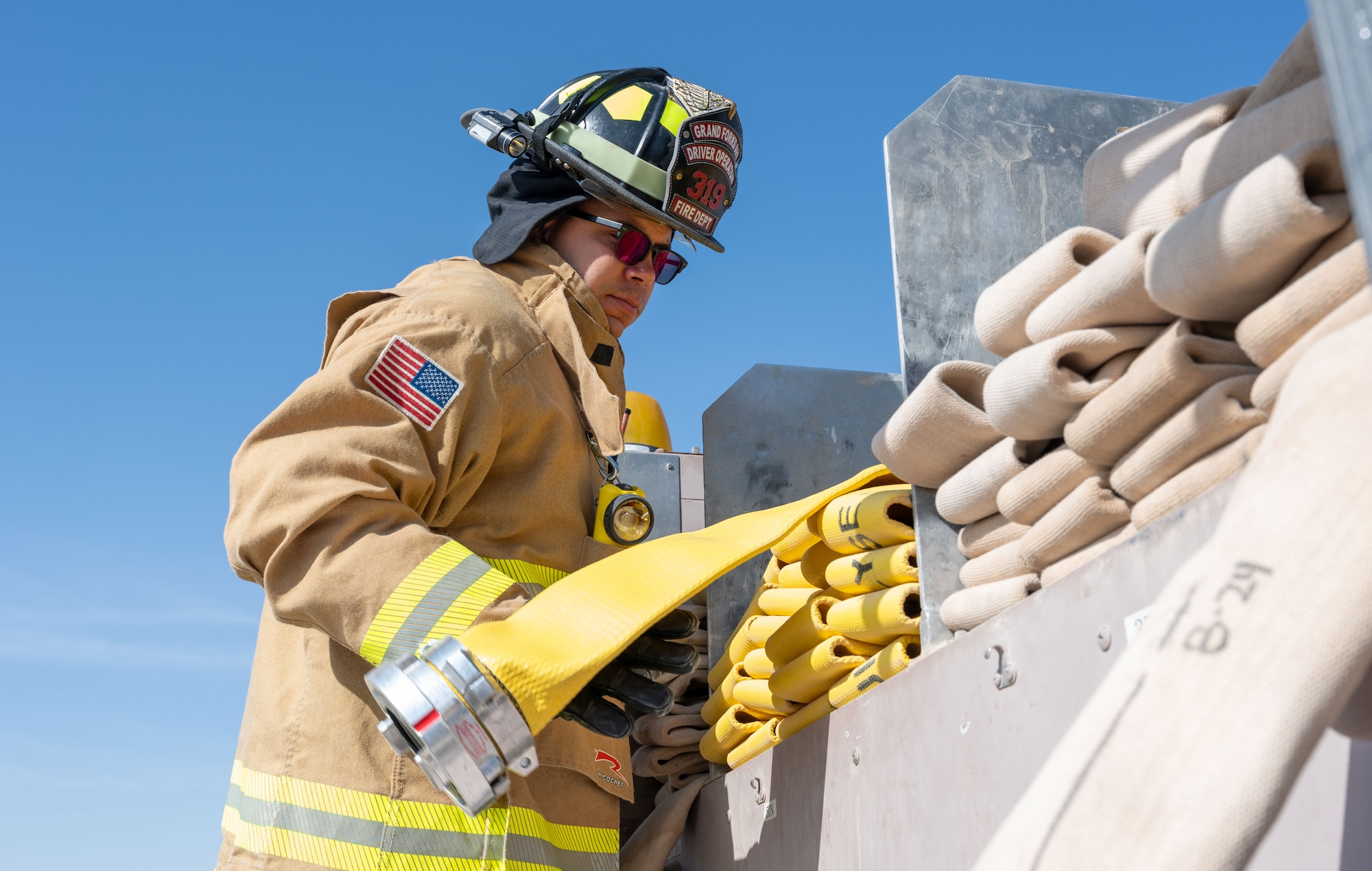 Garcia conducts regular fire hose training to maximize his team’s safety in emergency situations.