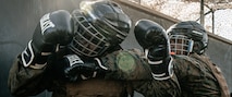 U.S. Marines from Marine Corps Recruit Depot San Diego and Marine Corps Base Camp Pendleton participate in a culminating event during a Marine Corps Martial Arts Instructor Course at MCRD San Diego, California, Dec. 18, 2024. After three weeks of training, MAI Course Class 19-24 conducted a five-hour culminating event that challenged students to show expertise in ground fighting, weapons-free sparring, and bayonet and knife techniques. (U.S. Marine Corps photo by Cpl. Sarah M. Grawcock)