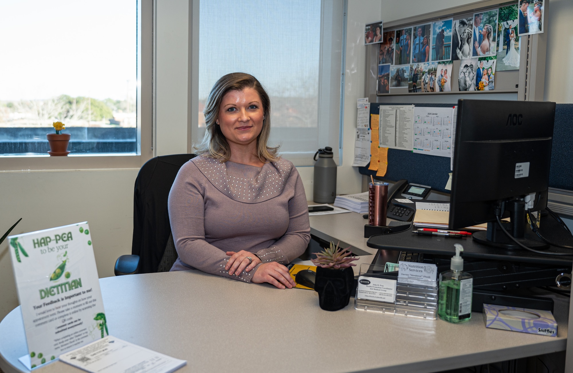 Farren Montana Otwell, 42nd Medical Group registered dietitian, poses for a photo at her desk on Maxwell Air Force Base, Alabama, Jan. 08, 2025.