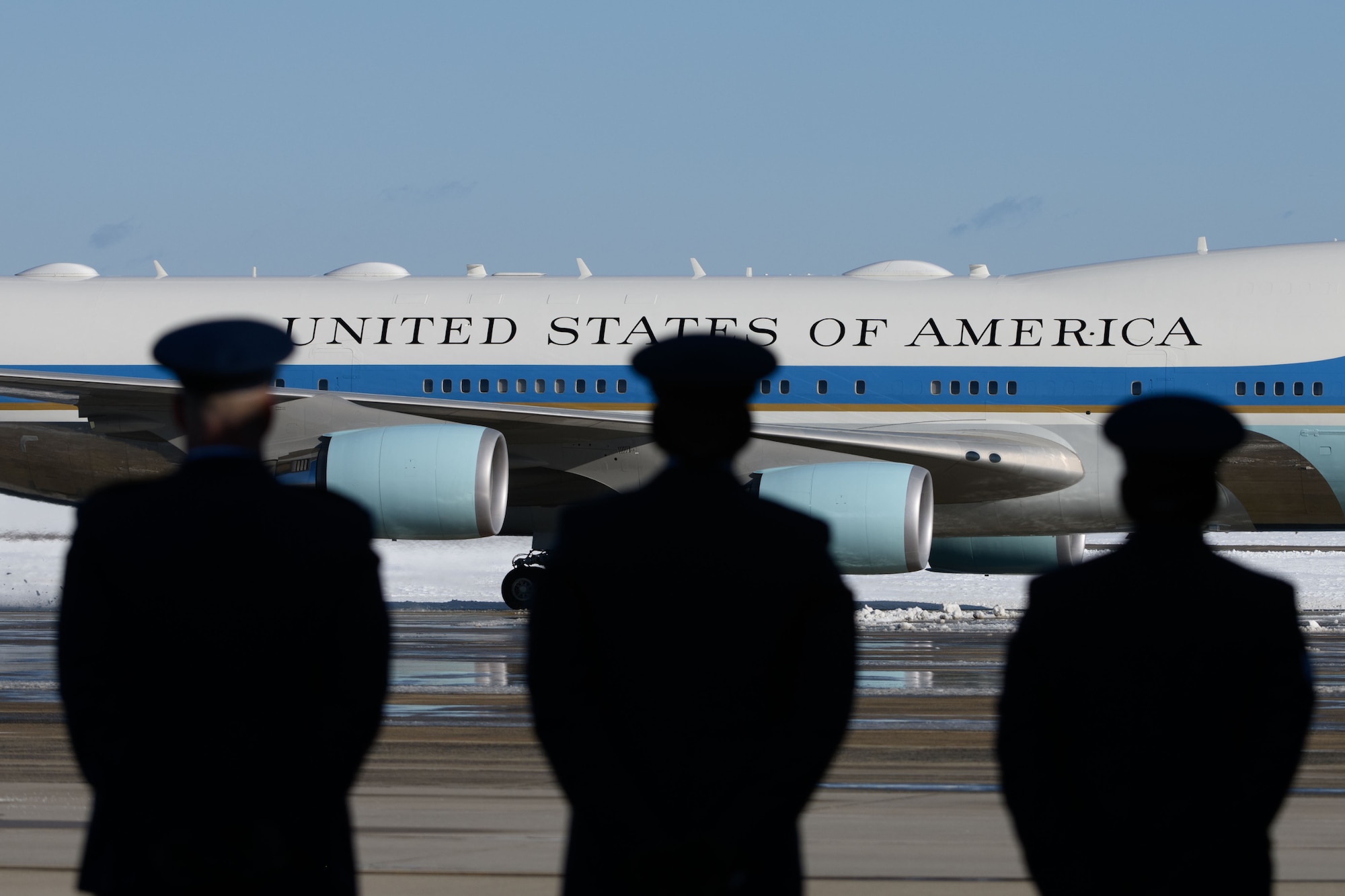 USAF Band members march at POTUS Jimmy Carter's State Funeral.