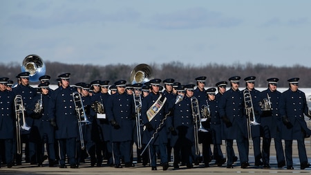 USAF Band members march at POTUS Jimmy Carter's State Funeral.