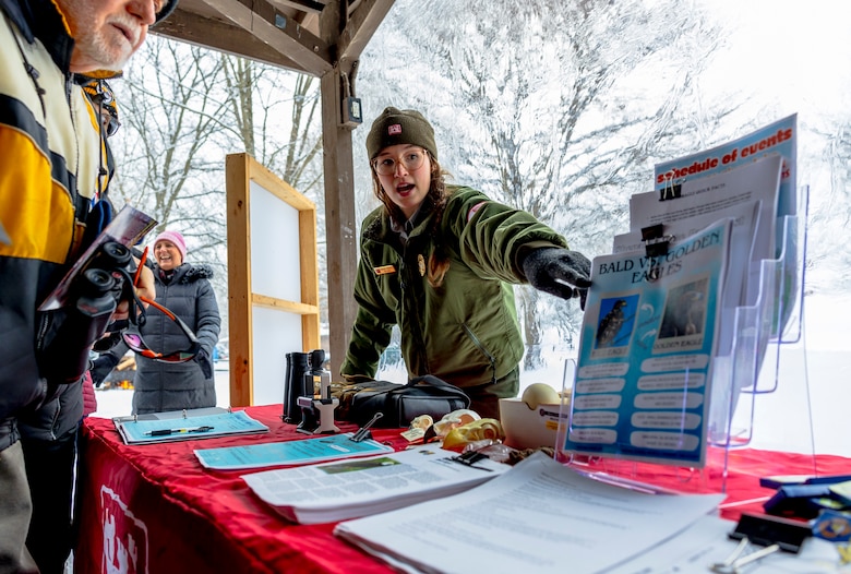 The Shenango River Lake hosted its fifth annual Eagle Fest at the lake in partnership with other natural conservation agencies, including Shenango River Watchers, the Pennsylvania Game Commission, and other volunteer groups.