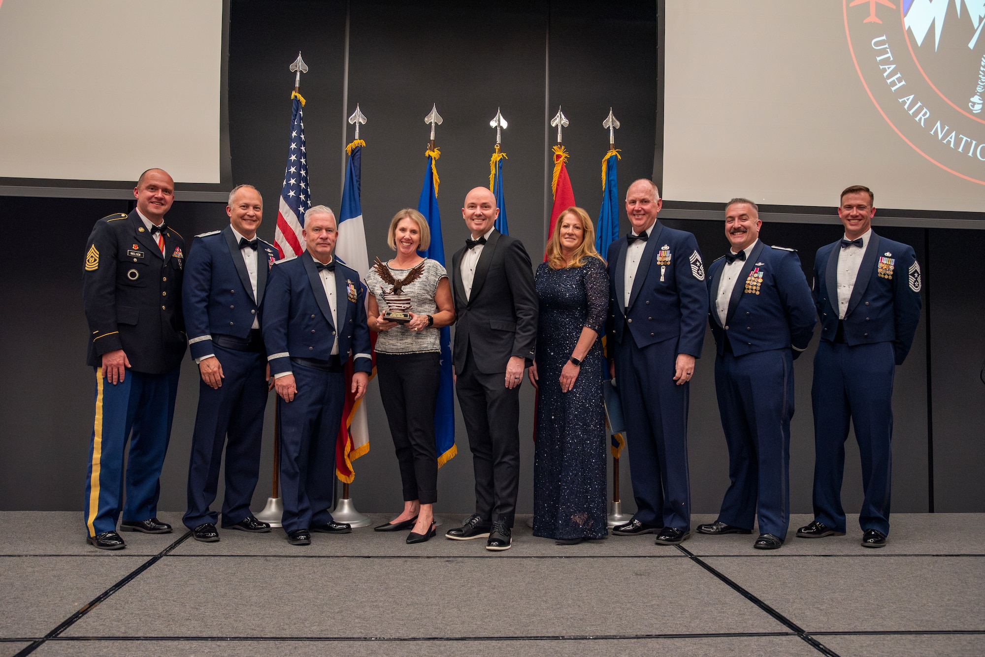 The Outstanding Inclusive Leader award was presented to Col. Andrea Vanleeuween (Ret.) during the 2025 Airmen of the Year banquet on Jan. 11, 2025, in Midvale, Utah. The Airmen of the Year award program recognizes Airmen who display superior leadership, job performance, and personal achievement.