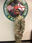 Army Recruiter poses for photo wearing his OCPs