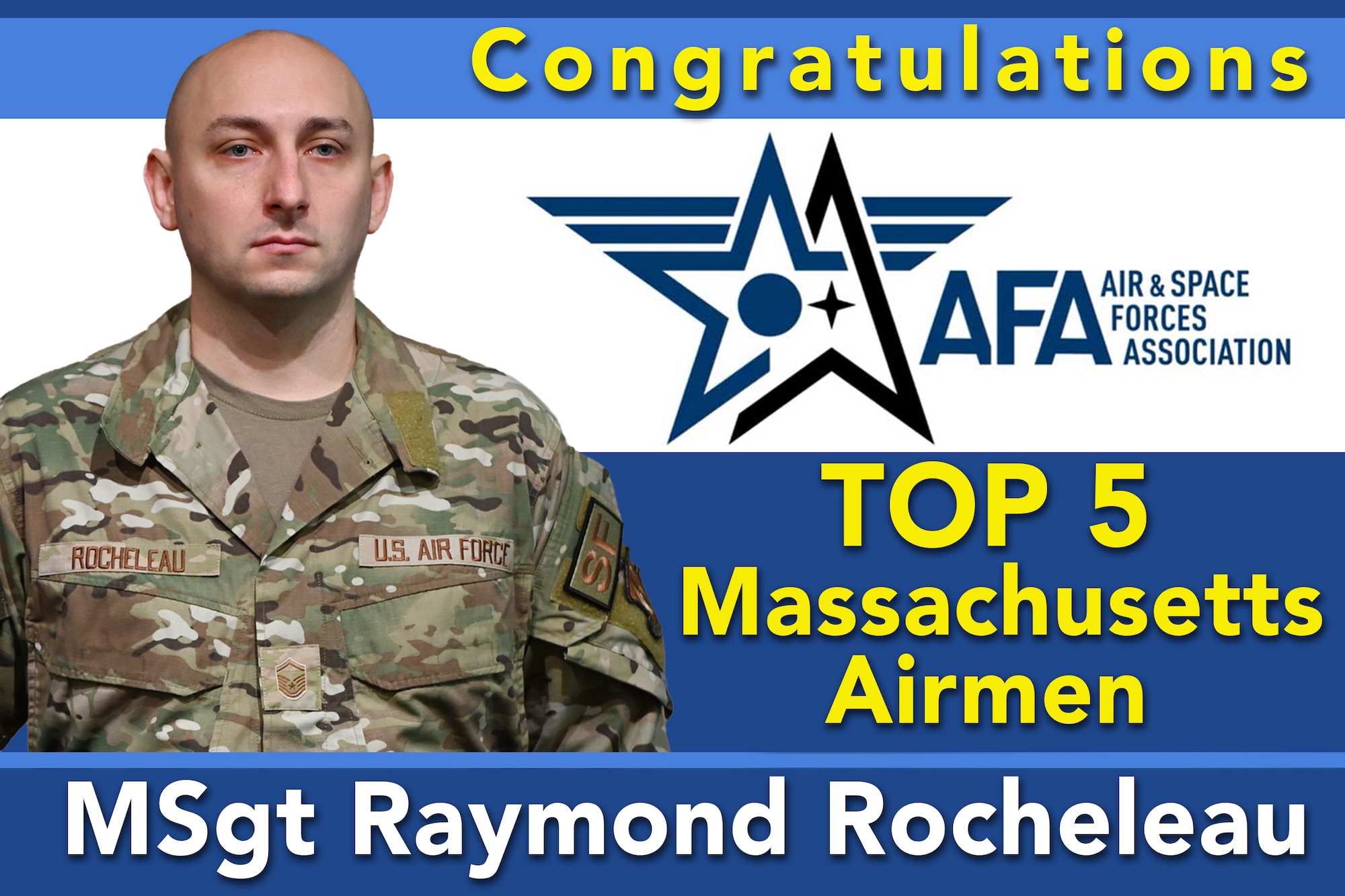 Massachusetts State Air and Space Forces Association "Top 5" Airman graphic.