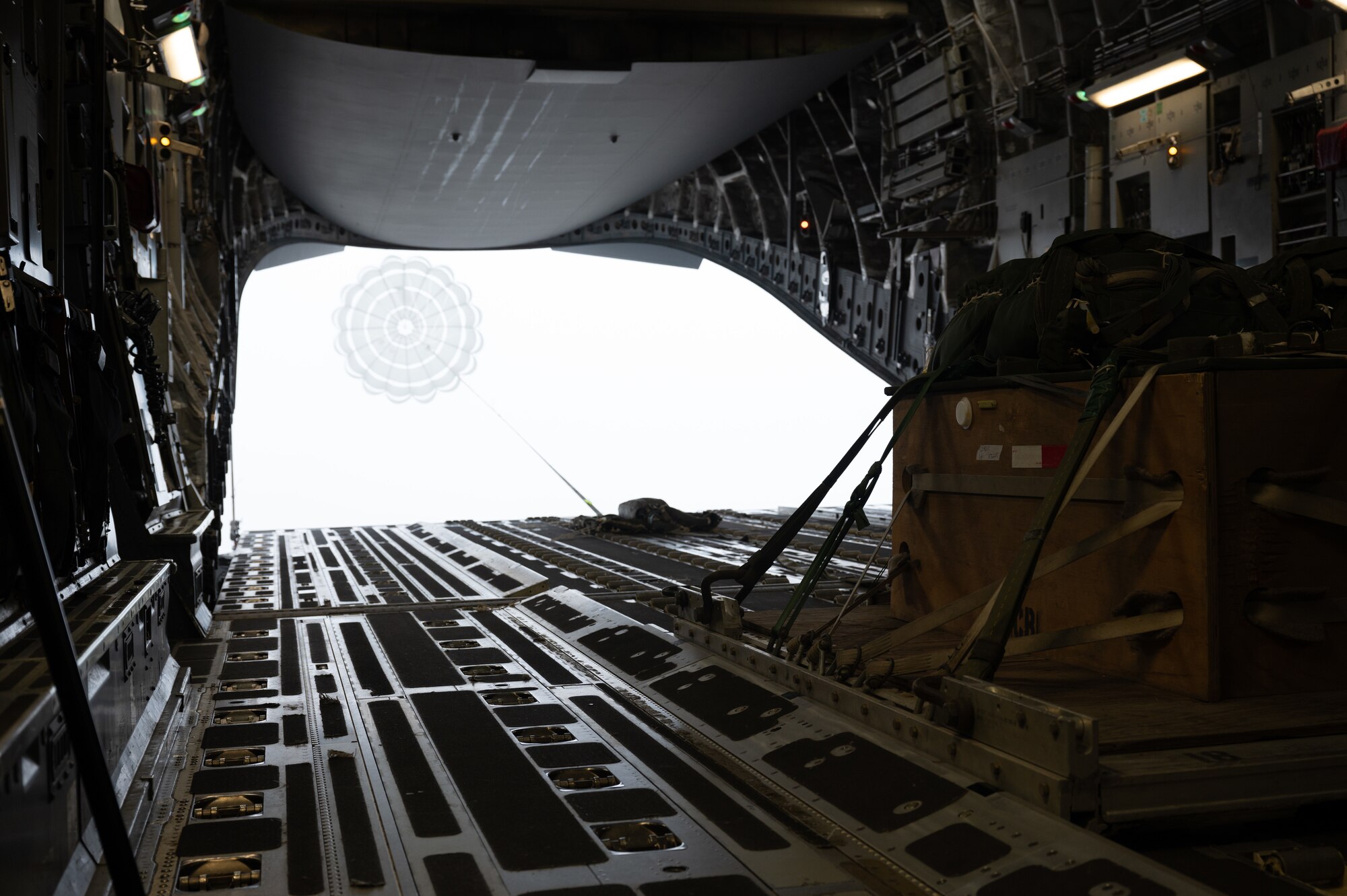 The 62d Airlift Wing executes a nine-ship C-17 Globemaster III formation from Joint Base Lewis-McChord, Wash., Jan. 8, 2025. The exercise demonstrated the wing's rapid global mobility capabilities, including precise airdrop operations and synchronized departures, highlighting the readiness and skill of aircrew and maintainers in supporting U.S. and allied missions worldwide.