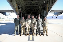 Air Force Gen. Steve Nordhaus, chief, National Guard Bureau, and Army Senior Enlisted Advisor John Raines, SEA to the CNGB, visit National Guard members supporting wildland firefighting in Southern California, Channel Islands Air National Guard Station, Calif., Jan. 11, 2025.