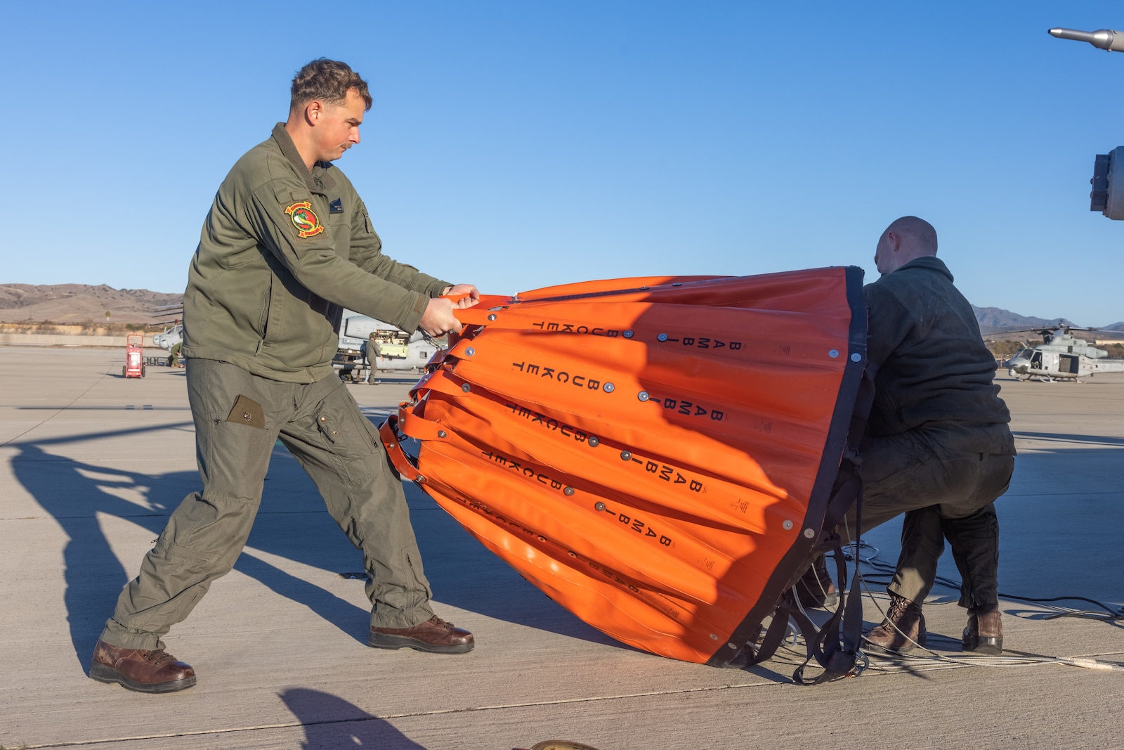 Marines with Marine Light Attack Helicopter Squadron (HMLA) 367, Marine Aircraft Group 39, 3rd Marine Aircraft Wing stand ready to help combat the wildfires ravaging Southern California.