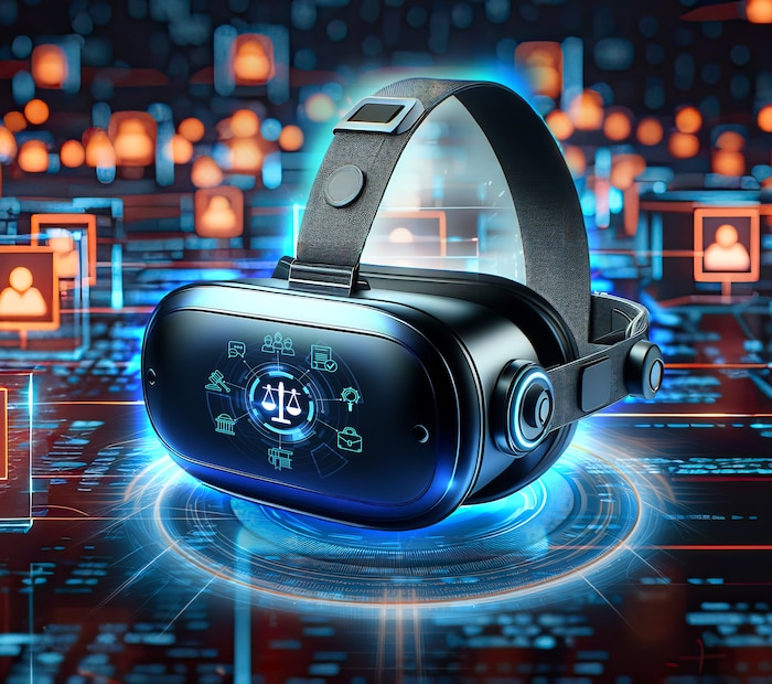 Virtual reality training and Massive Open Online Courses (MOOC) concept.