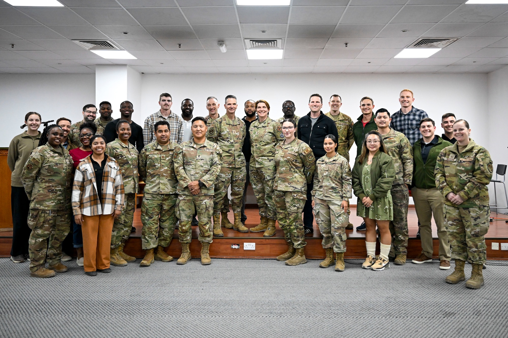 U.S. Air Force Airmen pose for a photo.