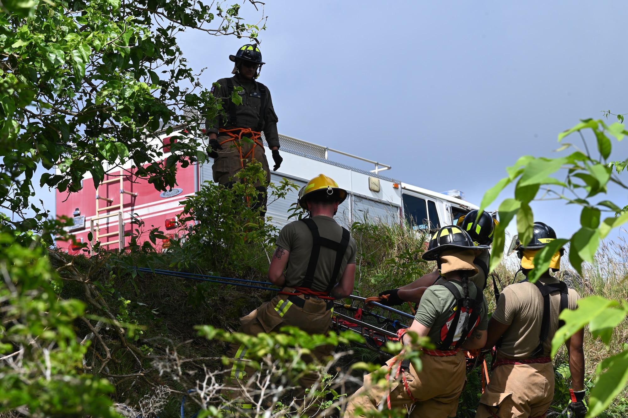The 554th Rapid Engineer Deployable Heavy Operations Repair Squadron Engineers hosted an airfield damage recovery and fire rescue course at Andersen Air Force Base, Guam, Jan. 6-10, 2025.