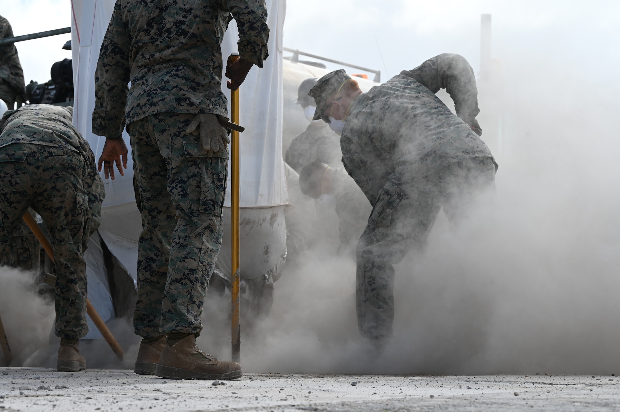 The 554th Rapid Engineer Deployable Heavy Operations Repair Squadron Engineers hosted an airfield damage recovery and fire rescue course at Andersen Air Force Base, Guam, Jan. 6-10, 2025.