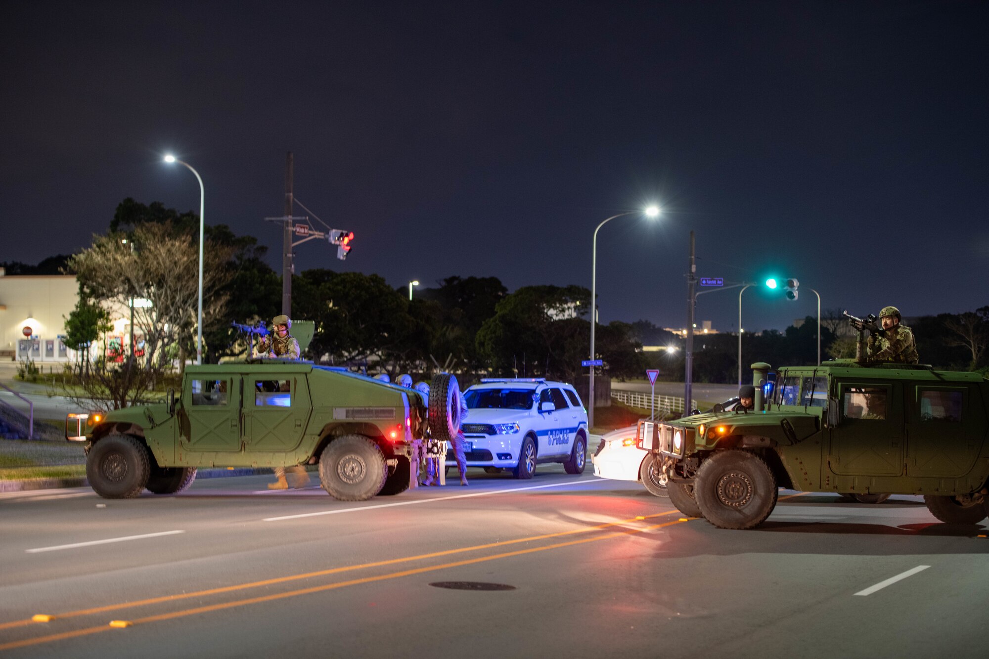 Service members participate in exercise.