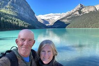 Ret. Army Major Mary Porter and her husband Alex on a road trip through Canada, Oct 2024.