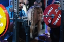 Retired Army Spc. Bryce Ewing at her first powerlifting meet in Atlanta, Georgia, May 2024.