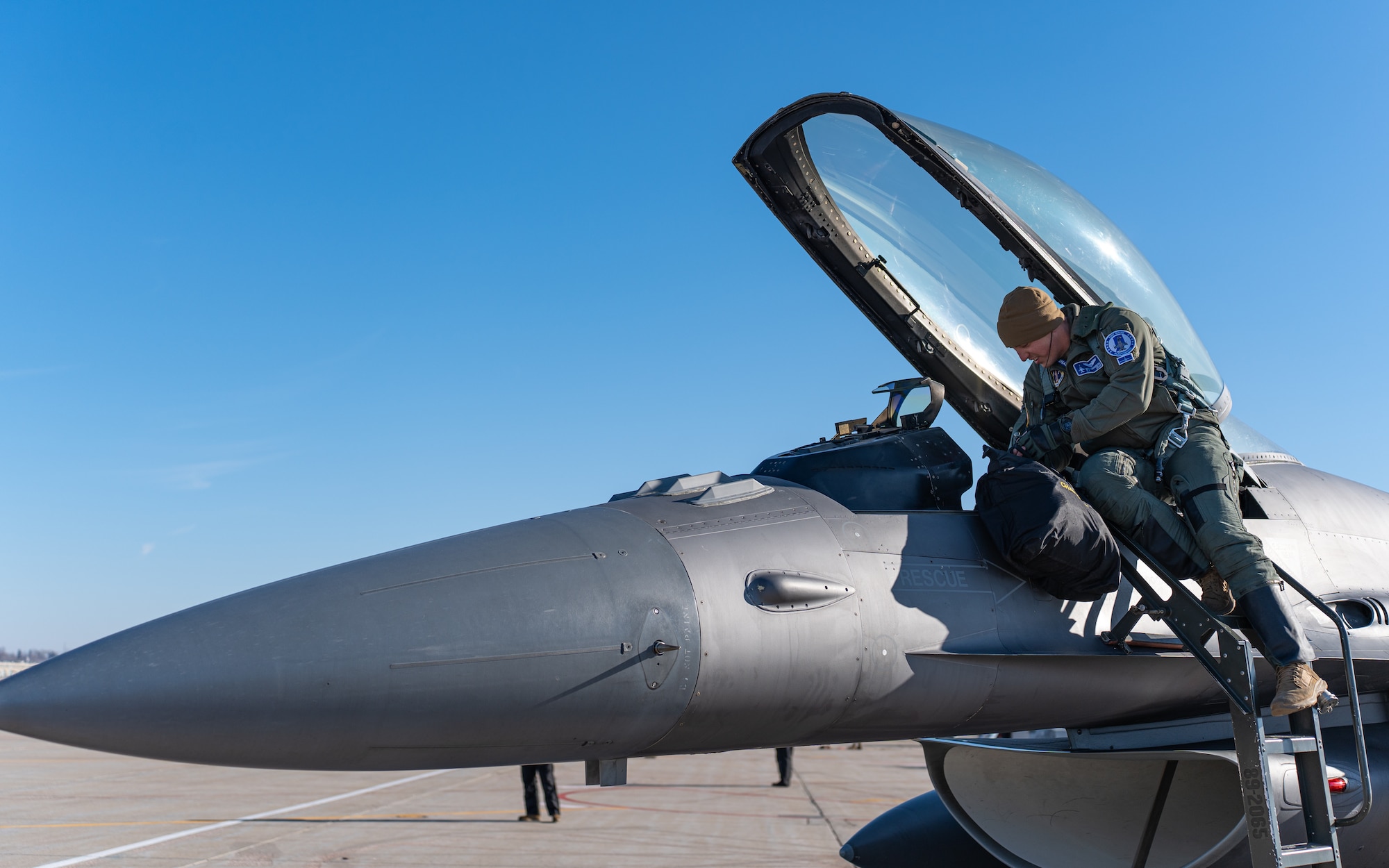 The 114th Fighter Wing and 122nd Fighter Wing conduct a jet exchange for training.