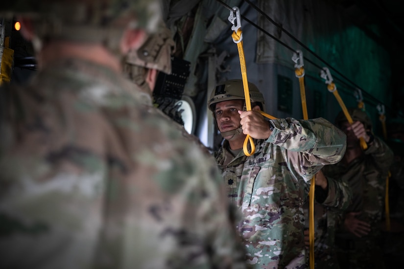 Army Reserve paratroopers participate in airborne training