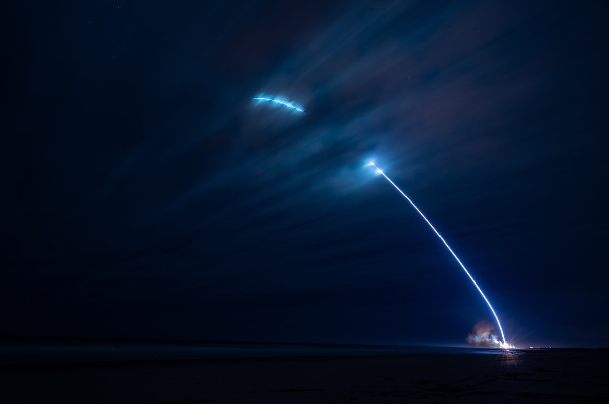 A New Glenn rocket launches from Space Launch Complex 36 at Cape Canaveral Space Force Station, Jan. 16, 2025. The New Glenn rocket marked the first launch from Space Launch Complex 36 in 20 years.