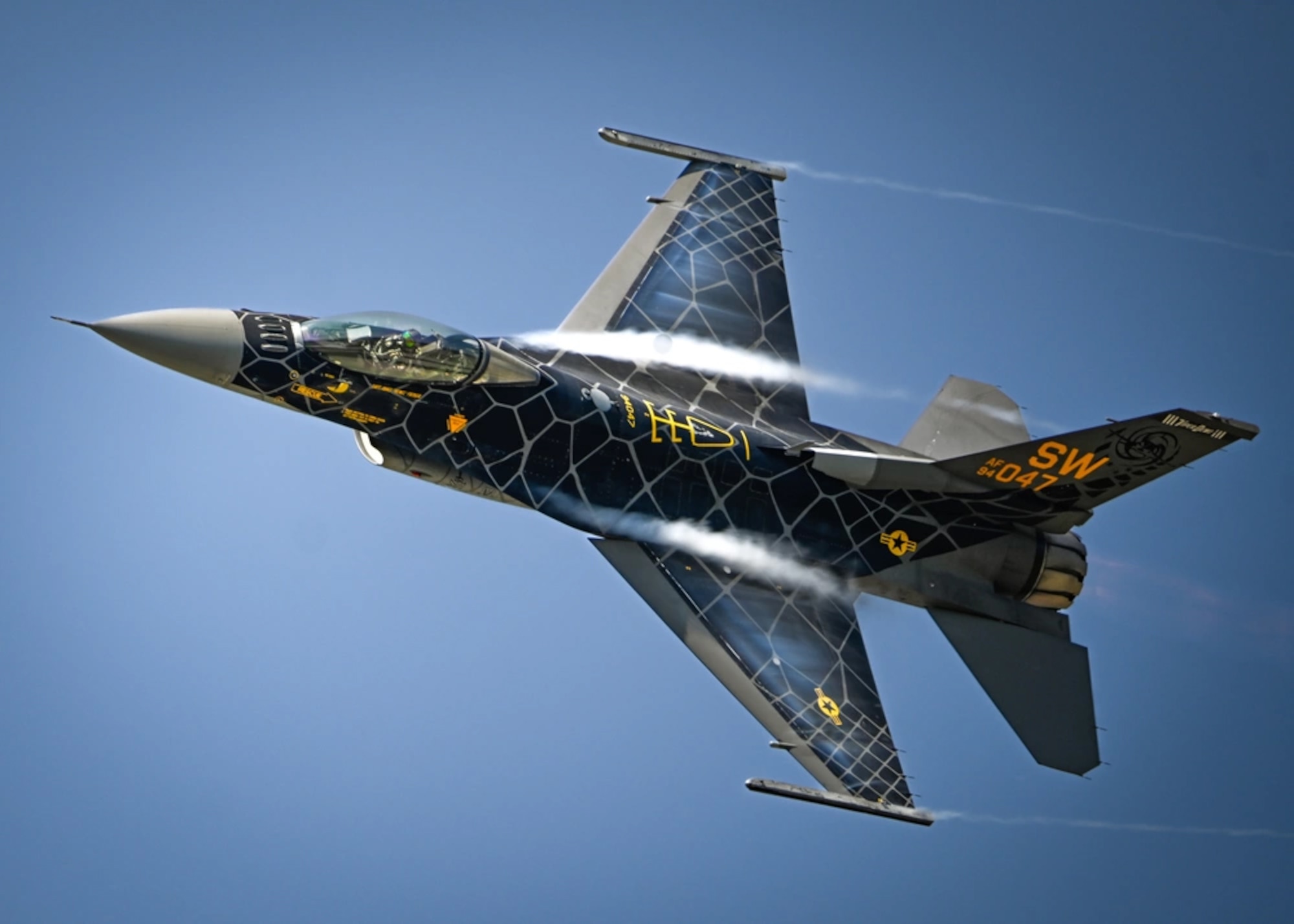 F16 Viper flying through sky
