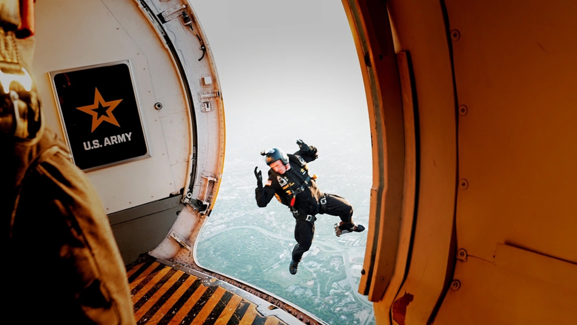 someone jumping out of a plane
