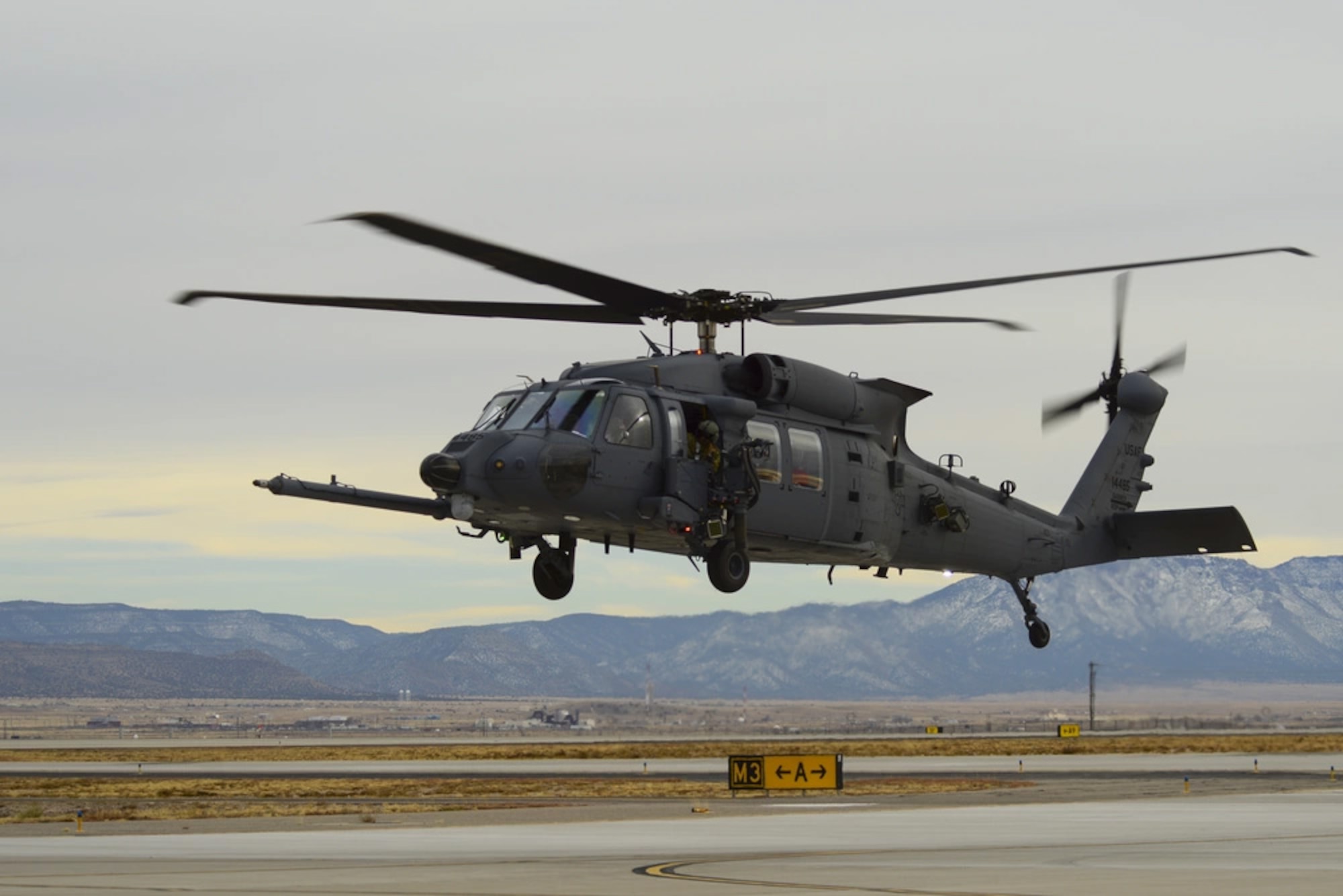 Helicopter flying in the sky