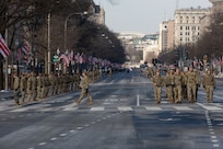 Airmen march into cordon position