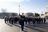 The U.S. Army Band “Pershing’s Own,” marches past the U.S. Capitol