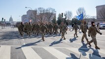 Airmen walking in formation