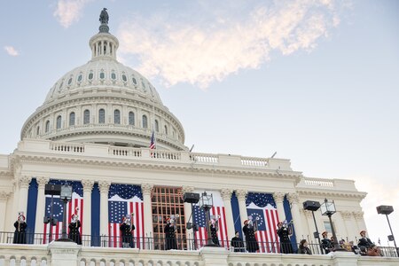 Trumpet players perform at the U.S. Capitol