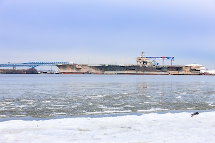 The ex-John F. Kennedy (CV 67) began its final journey this morning as it departed from the U.S. Navy’s Inactive Ships Maintenance Facility in Philadelphia, PA for transit to Brownsville, Texas where it will be dismantled.
