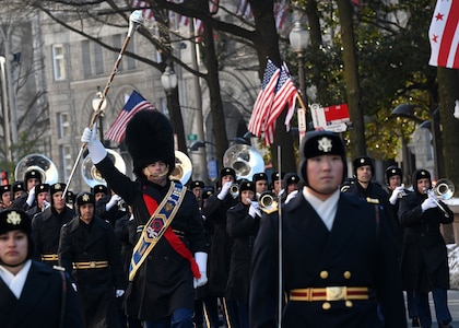 Service members marching