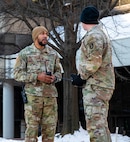 service members have a discussion