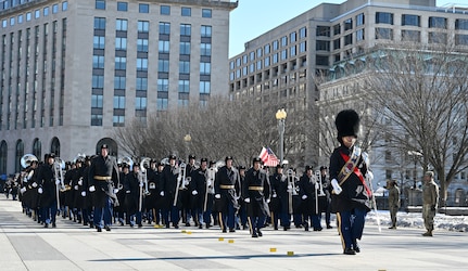 U.S. Army Field Band march during a parade