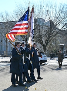 Color Guard carrying flags