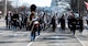 Army Band marches during a parade rehearsal