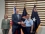 DDNI and ADDNI are greeted by Commodore Tarriela of the Philippine Coast Guard during an official visit to Manila on January 14, 2025.