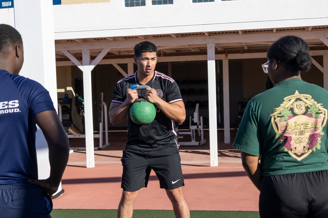 Ben Adams, health & fitness supervisor, conducted a high-intensity tactical training (HITT) class for the Marines at the base gym aboard Marine Corps Logistics Base  Barstow, California, January 6-10. The objective of the class is to enhance the understanding of how to conduct physical training for Marines, enabling them to effectively implement these practices. Furthermore, it equips the Marines with skills related to overall preparedness, mindfulness, and self-assurance.