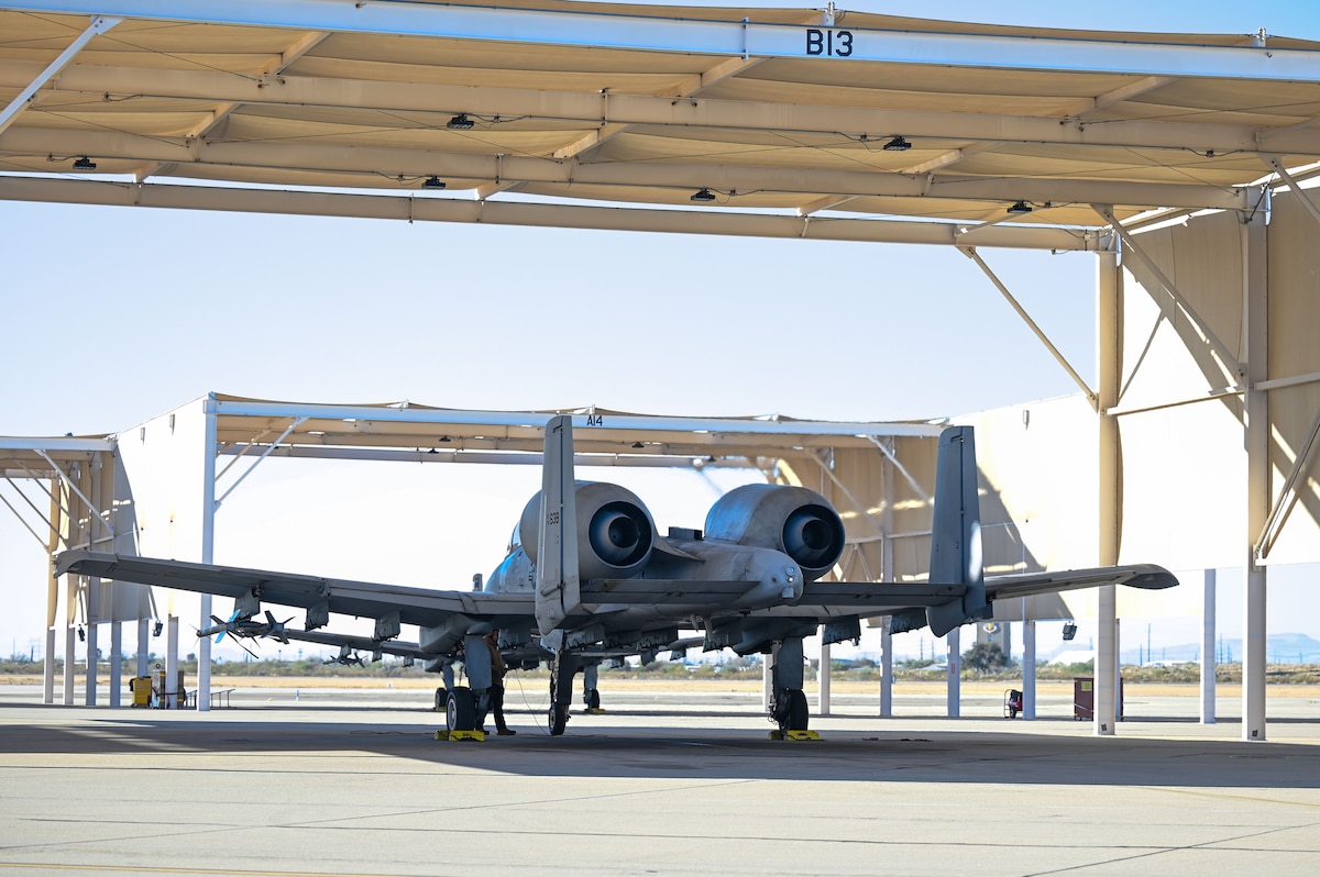 A U.S. Air Force A-10C Thunderbolt II aircraft is on the flightline at Davis-Monthan Air Force Base, Arizona, Jan. 16, 2025. The A-10C Thunderbolt II aircraft was the first Air Force aircraft specially designed for close air support of ground forces. (U.S. Air Force photo by Airman Samantha Melecio)