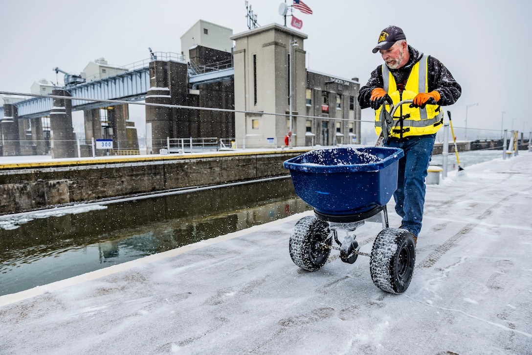 The U.S. Army Corps of Engineers Pittsburgh District continues to support inland navigation and lock operations despite icy conditions.