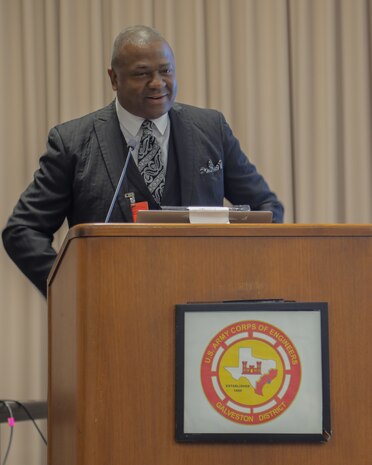 The U.S. Army Corps of Engineers (USACE), Galveston District (SWG), honored the life and memory of Dr. Martin Luther King Jr. in a ceremony at district headquarters on King’s birthday, Jan. 15, 2025. Dr. Paul A. Cox, SWG Engineering Technician, gave the invocation.