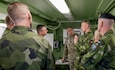 Swedish military staff officers meet with leaders of the New York Army National Guard’s 42nd Infantry Division at Fort Indiantown Gap, Pennsylvania, during a command post exercise Nov. 21, 2024. The exercise was one of three command post exercises held to prepare for a division Warfighter exercise that begins Jan. 24, 2025.